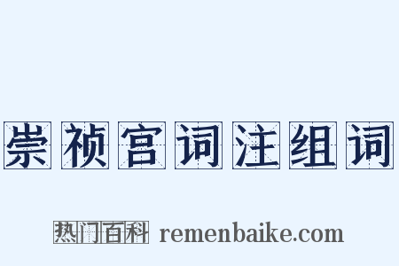 崇祯宫词注组词是什么意思的图片